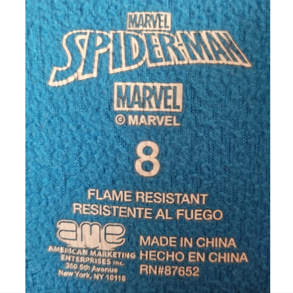 Vtg Marvel Spiderman Superhero Costume Blanket Pajama Sleeper Halloween - Picture 3 of 4